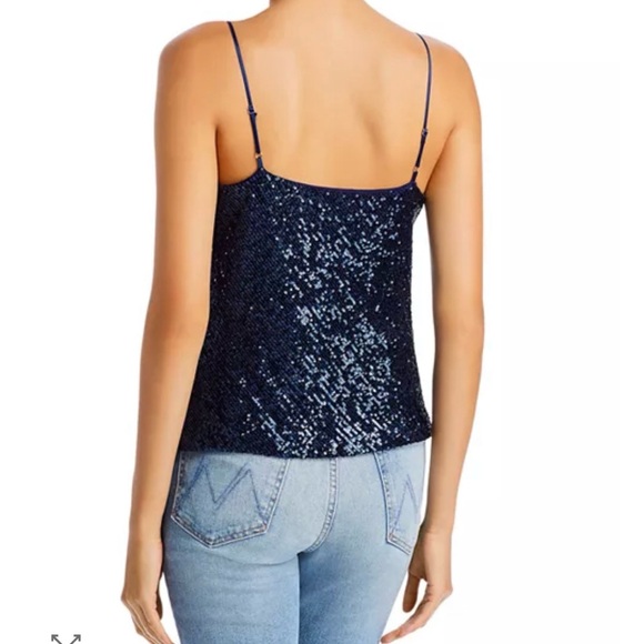 Generation Love Monet Sequin Cami Camisole cowl neck tank Top navy blue sequins - Picture 3 of 3